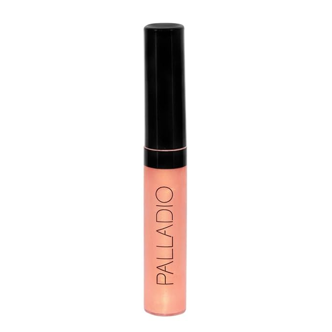 Palladio Lip Gloss, Non-Sticky Lip Gloss, Contains Vitamin E and Aloe, Offers Intense Color and Moisturization, Minimizes Lip Wrinkles, Softens Lips with Beautiful Shiny Finish, Pink Pearl