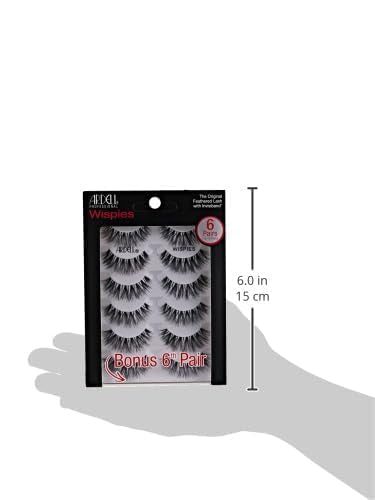 Ardell False Eyelashes Wispies Black, 1 pack (6 pairs of strip lashes per pack)