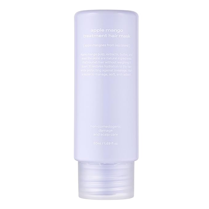 glow mini apple mango treatment hair mask | silicone‑free, non‑comedogenic formulation for scalp & hair | intensive moisture & smoothing for brittle | rich tropical apple‑mango scent | 1.7 fl oz