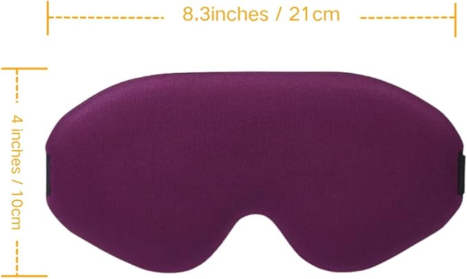 BEARWING 100% Light Blocking Sleep Mask Set, Only 0.73oz Light Comfortable 3D Contoured Memory Foam, Blink Freely Eye Masks for Sleep, Travel, Nap, for Women, Purple