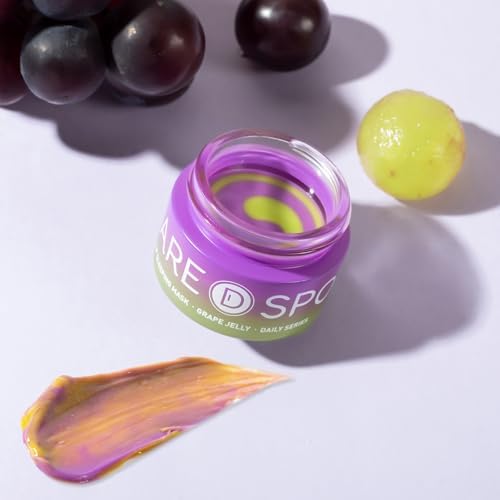 SPODARE Lip Mask, Hydrating Overnight Lip Sleeping Mask, Lip Moisturizer for Dry Cracked Lips Care, Dual-Color Lips Balm for Nourishing and Softening Lips, Minimizes Fine Lines - Grape