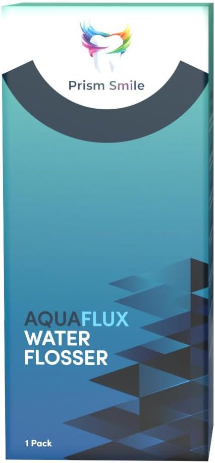 AquaFlux Water Flosser, Cordless Dental Irrigator with 6 Modes, 240ml Tank, IPX7 Waterproof, 30-Day Battery Life, 8 Tips Included