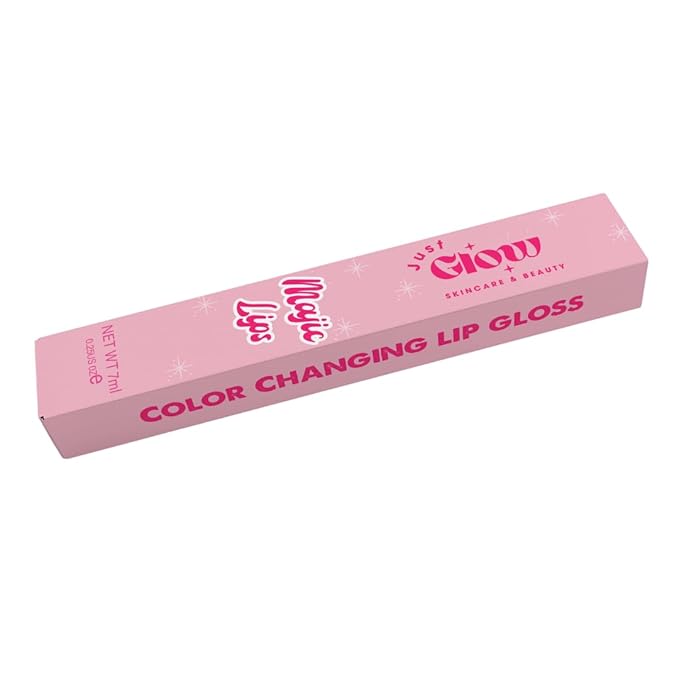 Just Glow Skincare & Beauty Magic Lips Color Changing Lip Gloss - Color Changing Lip Oil - Non-sticky, Hydrating, Moisturizing, Repairing and Nourishing Lip Gloss- Strawberry Cheesecake (0.25oz)
