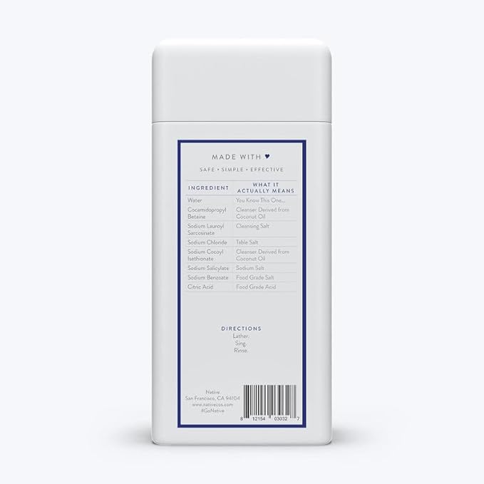 Native Body Wash for Men & Women, Seasonal | Sulfate, Paraben, and Dye Free, with Naturally Derived Clean Ingredients Leaving Skin Soft and Hydrating, Unscented 18 oz - 2 Pk