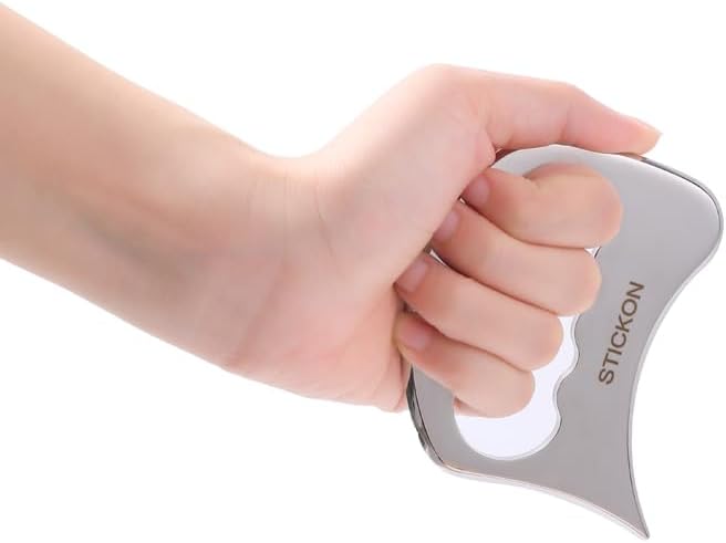 STICKON 2 in 1 Gua Sha Muscle Scraper Tool Set,Scraping Massage Tool, Stainless Steel Guasha IASTM Tool for Physical Therapy & Massage Scraper Tool, Relieve Muscle Pain and Tension(STICKON-51)