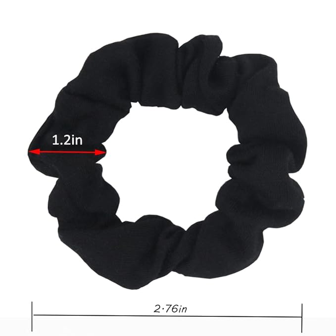 12pcs Cotton Hair Scrunchies Single Jersey Solid Color Ponytail Holders Elastic Hair Ties for Women Accessories (Lilac)