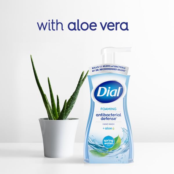 Dial Antibacterial Foaming Hand Wash, Spring Water, 7.5 fl oz (Pack of 6)