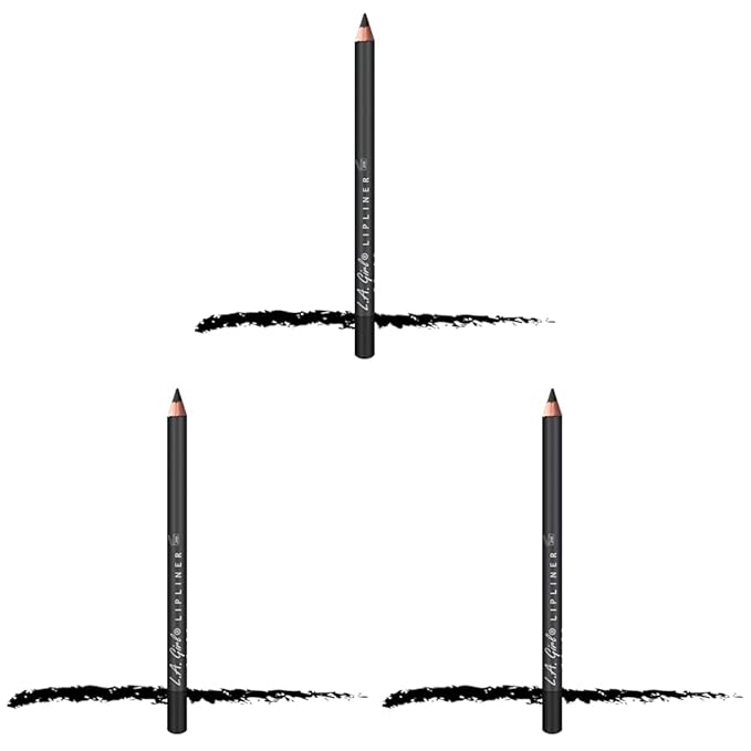 L.A. Girl Lipliner Pencil, Black GP520 (Pack of 3)