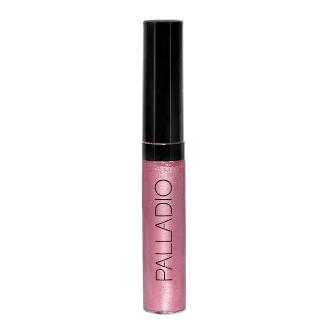 Palladio Lip Gloss, Non-Sticky Lip Gloss, Contains Vitamin E and Aloe, Offers Intense Color and Moisturization, Minimizes Lip Wrinkles, Softens Lips with Beautiful Shiny Finish, Passion Pink