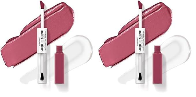 wet n wild Megalast Lock 'N' Shine Lip Color + Gloss Utaupia (Pack of 2)