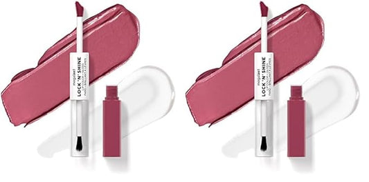 wet n wild Megalast Lock 'N' Shine Lip Color + Gloss Utaupia (Pack of 2)