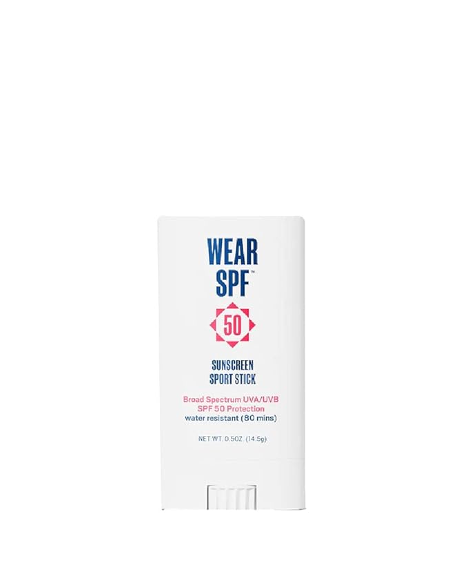 50 Sunscreen Sport Stick with Broad Spectrum SPF 50 UVA/UVB Protection, Sweat- & Water-Resistant Portable Hands-Free Stick for Face & Body, 0.5 oz.