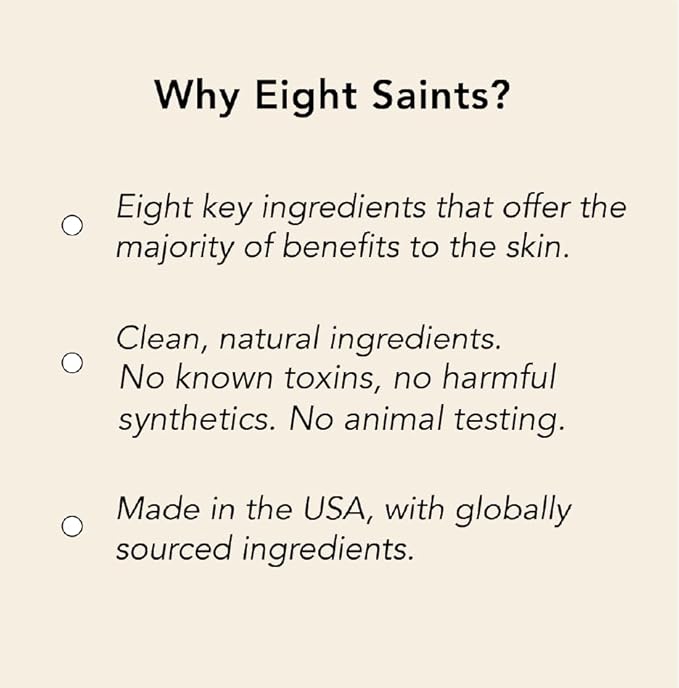 Eight Saints Skincare Pure Hyaluronic Acid Serum for Face Plumping, Natural and Organic Vitamin C Face Serum with Vitamin E for Fine Lines, Reduces Wrinkles, Firming, Hydrating, Anti-Aging, 1 Oz