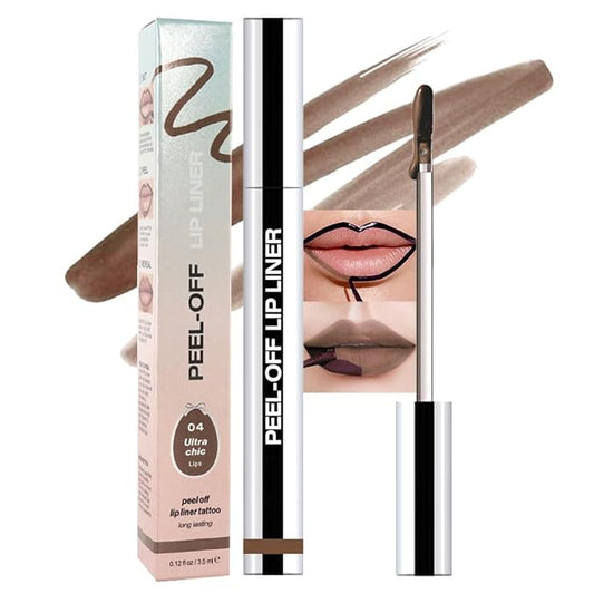 Matte Lip Gloss Stain-Peel Off Lip Liner Tattoo, Light Taupe Lip Tint,Long Lasting Peel Off Lip Stain, Waterproof Transfer-proof Lip Mask Lip Liner Peel Off Lip Gloss,Stayn Lip Makeup. #04