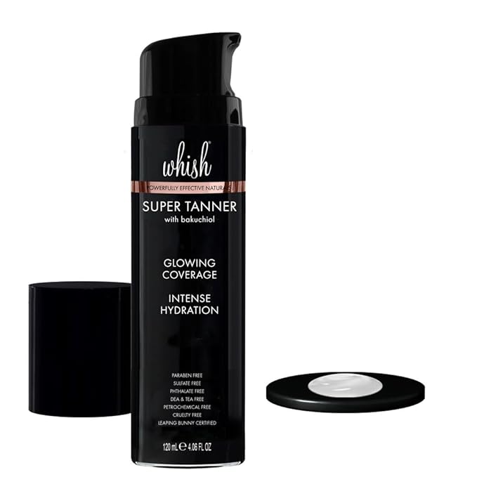 Whish Self Tanner with Bakuchiol Oil - Reduces Fine Lines & Wrinkles, Hydrating & Firming, 4.06oz