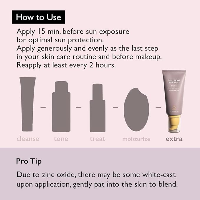 Haruharu Wonder Black Rice Pure Mineral Relief Daily Sunscreen 1.69 fl.oz (Pack of 2)