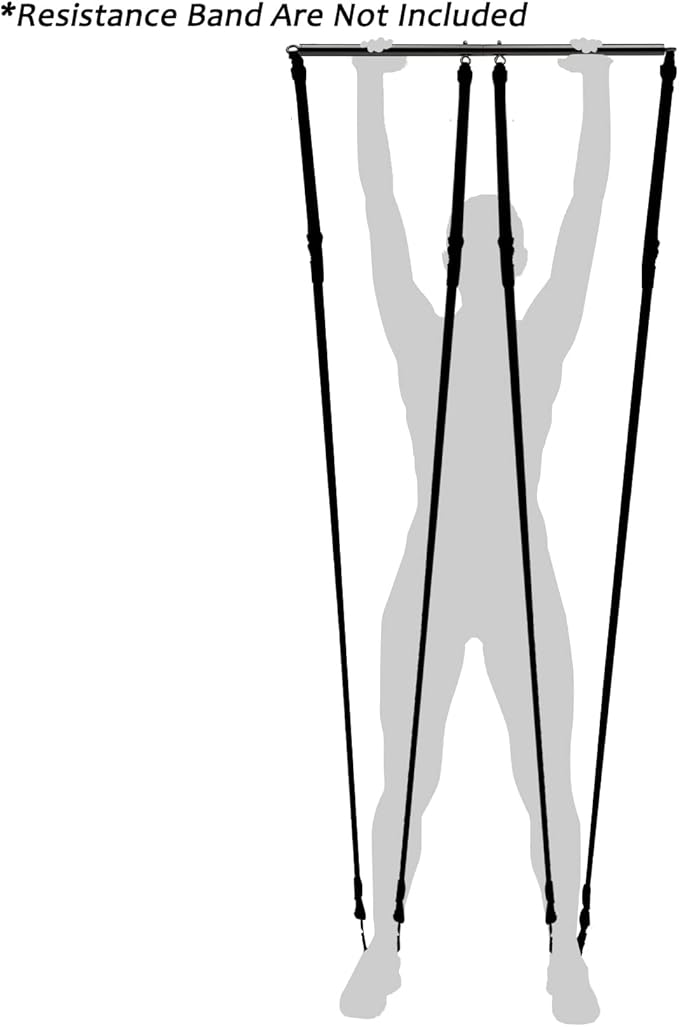 Black Portable Exercise Spreader Bar with 4pcs PU