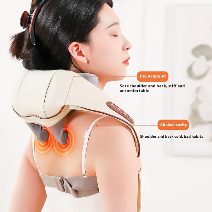 Therapexa Neck & Shoulder Massager,Cordless Neck Massager with Heat,6D Deep Kneading Shiatsu Massager for Back,Shoulder & Leg Pain Relief(White)