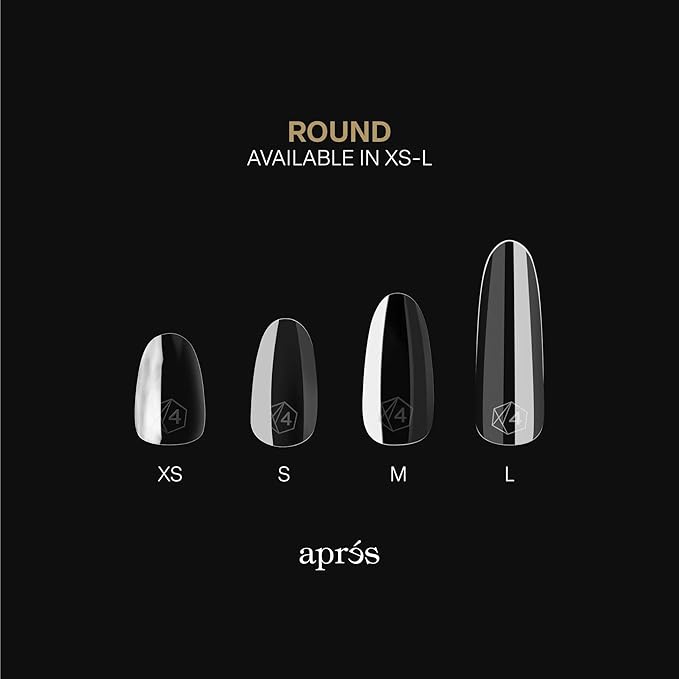 Apres Gel-X® Round Box of Nail Tips | 280 Gel-X Tips,14 Sizes 00-9 | Half-sizes Included (Natural Round Long, 280 Count)