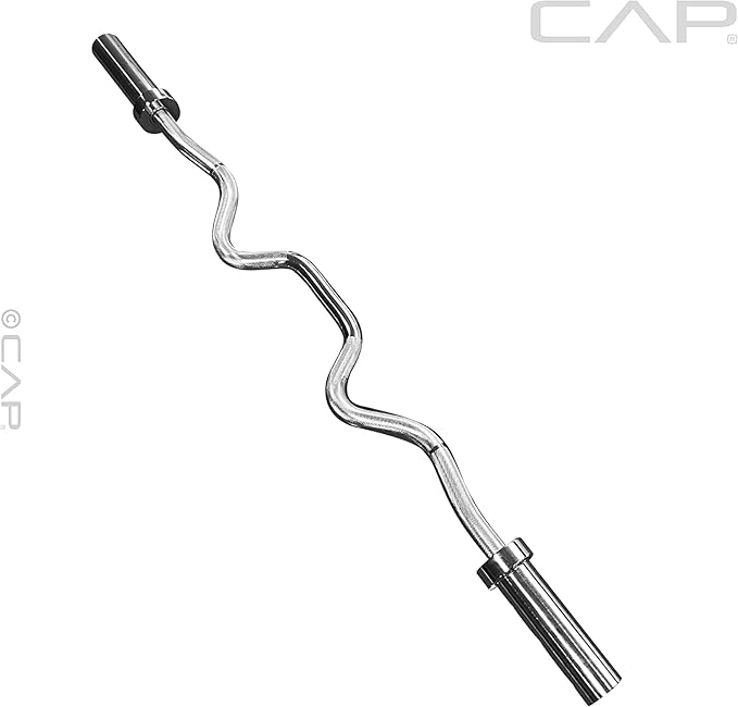 CAP Barbell Solid Olympic Super Curl Bar Chrome,48 inches (OBIS-48-3)