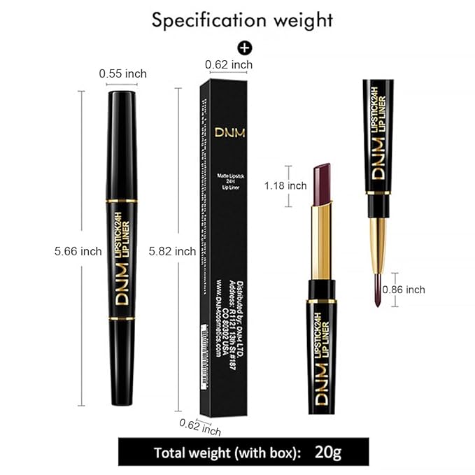 2-in-1 Dark Red Lip Liner & Lipstick Set Kit for Women, Matte Lips Kit with Lip Liner Lip Stains Long Lasting Waterproof 24 Hour Lipstick and Lip Liners Combo Lipliners Pencil Set 06