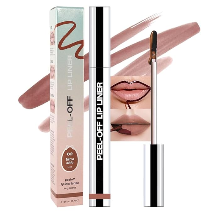 Matte Lip Gloss Stain-Peel Off Lip Liner Tattoo, Brown Lip Tint,Long Lasting Peel Off Lip Stain, Waterproof Transfer-proof Lip Mask Lip Liner Peel Off Lip Gloss,Stayn Lip Makeup. #02