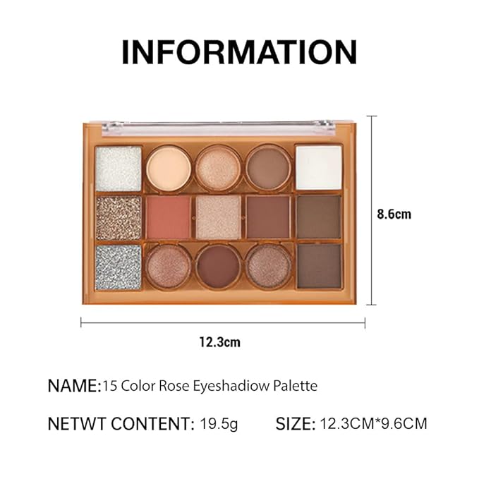Eyeshadow Palette Makeup – Neutral Nude Matte & Shimmer Eyeshadow Palette, High Pigment Waterproof Glitter Eye shadow,Blendable Pink, Brown, Rose Gold Eye Makeup (F-01#, 1 Count (Pack of 1))