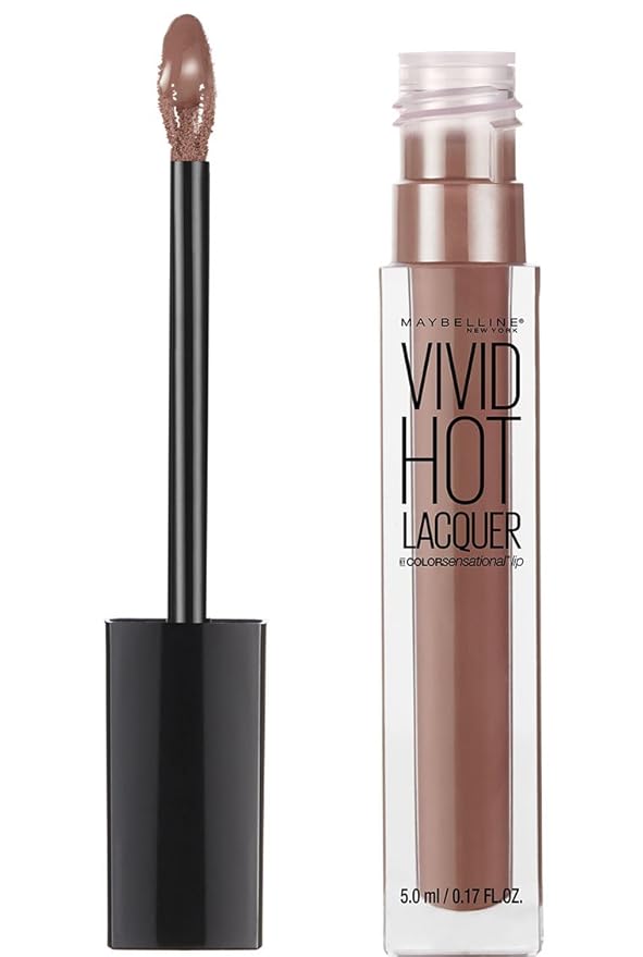 Maybelline New York Limited-Edition Fundles Send Nudes w/Eyeshadow Palette, Color Sensational Vivid Hot Lacquer Lip Gloss and Easy-Carry Nude Tote-Bag (Pack of 2)