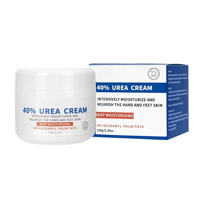 Urea Cream 40 Percent for Feet Maximum Strength, Moisturizes Foot Cream for Dry Cracked Heels and Feet Hand Knees Elbows Urea Cream for Feet Removes Calluses Dead Skin and Soften Toenails 5.29 Oz