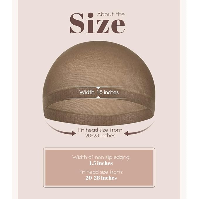Stocking Wig Cap For Women, Wig Cap for Lace Front Wig, Brown 24 PCS