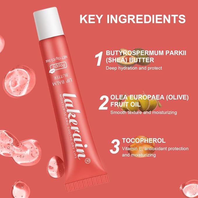 Lip Butter Balm, Butter Lip Balm fl.oz(Poppy)