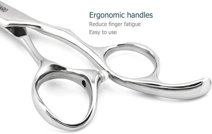 5.5" Professional Hair Scissors Barber Haircut Cutting Scissors Hairdresser 440C Hair Shears Blind Hole Convex Edge KINSARO for Hairdresser Barber or Home Use