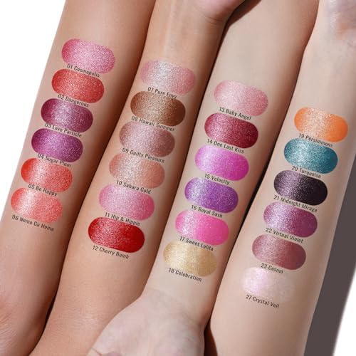 Oulac Wine Red Lipstick for Women with Metallic 3D Shine Lightweight Hydrating Formula, High Impact Lip Color, Vegan Beauty, Full Coverage Lip Makeup, Christmas Gifts for Women, One Last Kiss (14)
