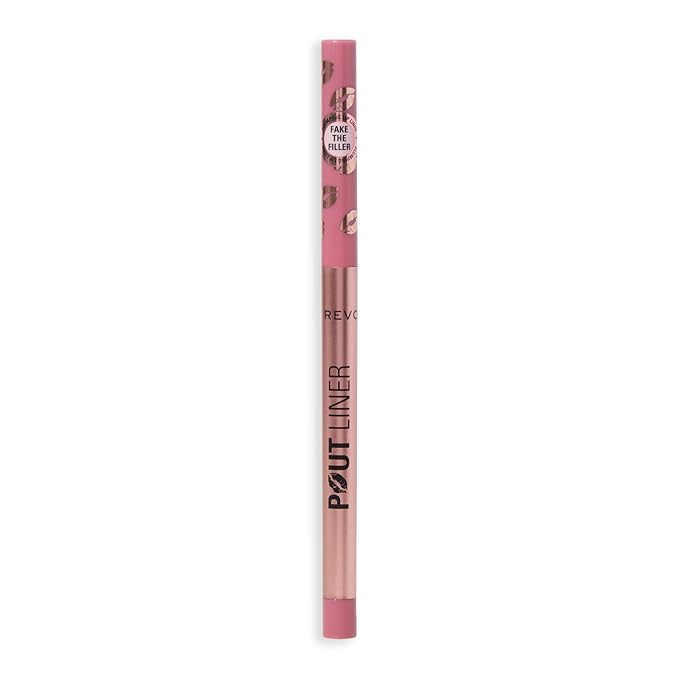 Revolution Beauty, Pout Bomb Plumping Lip Liner, Long Lasting Lip Shaper with Hyaluronic Acid & Vitamin E, Vegan & Cruelty-Free, Cool-Toned Pink