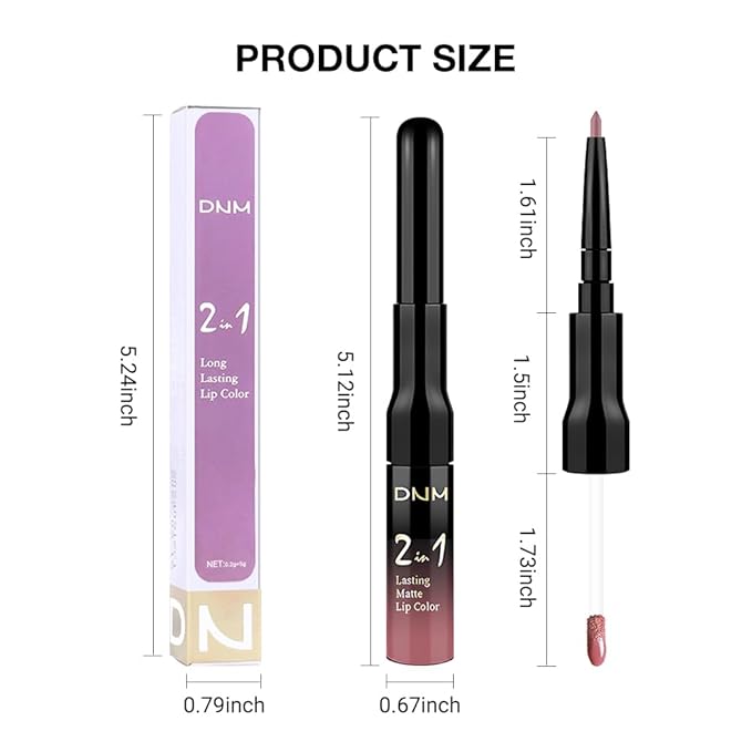 evpct 1Pcs Mauve Pink Matte Lip Liner and Liquid Lipstick Stain Makeup Set for Women, Light Mauve Long Lasting Smudge Proof Lipstick labiales matte mate larga duracion listip 24 hours originales, 35#