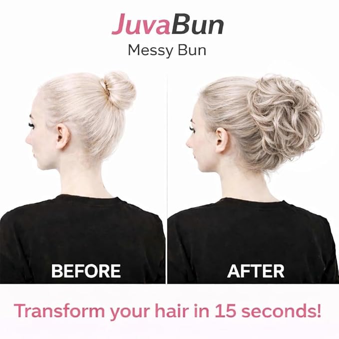 Juvabun Messy Bun 2.0 Reddish Blonde Hair Bun Extension Soft Messy Bun Scrunchie Washable Lightweight for Women Updos