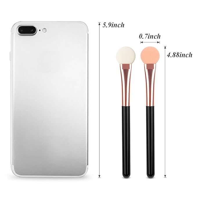 Uorpoto Eyeshadow Applicators Double Sided Sponge Makeup Brushes Reusable 10Pcs Round Foam Eye Shadow Applicator Sticks Brush Set Washable