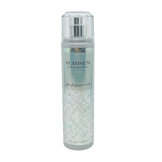 Bath & Body Works PLATINUM Fine Fragrance Mist 8 fl oz and Shimmer Mist 4.9 fl oz 2-piece Gift Set with a Red Bow for Holidays