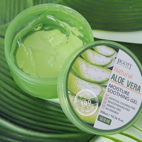 Ekais K-Beauty Aloe Vera Soothing Gel 300ml, Hydrating Aloe Moisturizer for Face & Body, Lightweight Non-Greasy After Sun Calming Gel