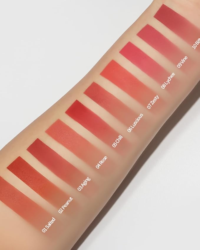 HOLIKA HOLIKA Butter Blur Lip Tint (02 PEANUT) - Korean Matte Lip Tint, Lightweight High-Pigmented Lips, Velvety Silky Smooth K-Beauty Lip Makeup, Long Wearing Formula