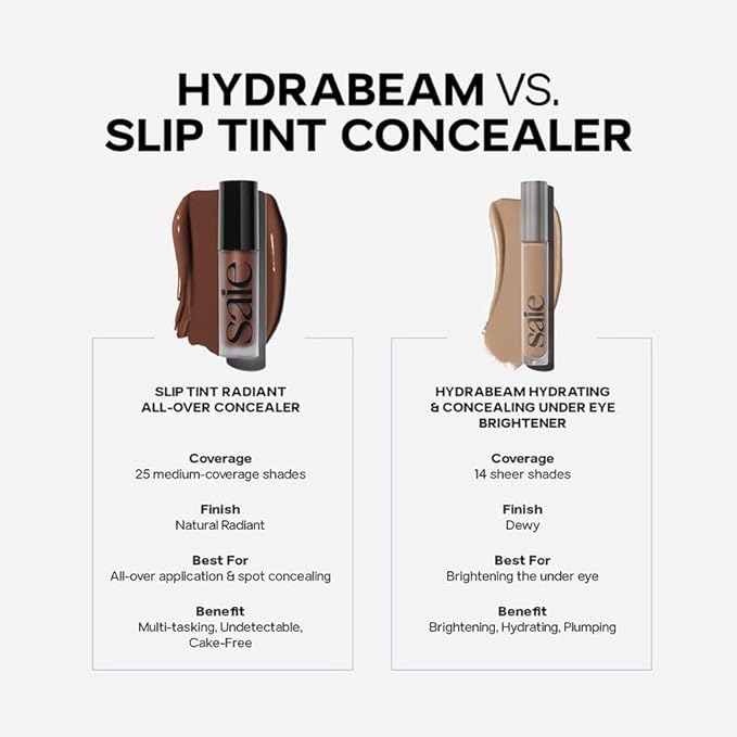 Saie Slip Tint Radiant Cream Concealer & All-Over Face Makeup - Concealer for Dark Circles, Redness & Blemishes - Lightweight Makeup Made with Hydrating Hyaluronic Acid - Shade 4 (0.17 oz)