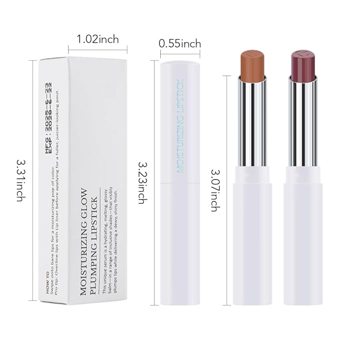 HHLTOH 2Pcs Tinted Lip Balm Moisturizing Lipstick – Waterproof Hydrating Matte Lip Balm for Women, Creamy Natural Color Stain for Dry Lips, Soft Matte Finish (1# Warm Orange Nude Brown & 4# Mauve)
