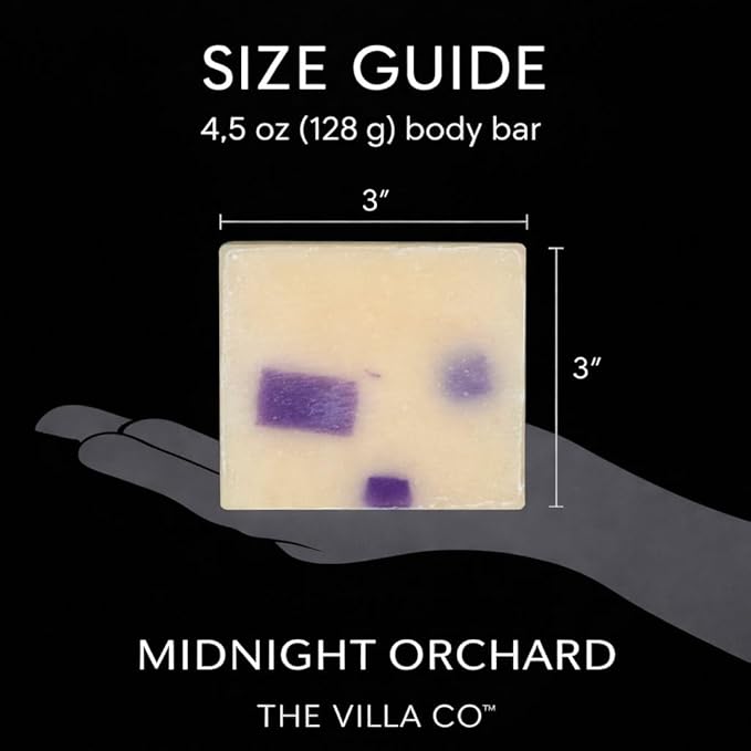 The Villa Co - Midnight Orchard | 4.5oz Body Bar for Women & Men | Artisan Made in USA | Natural Ingredients