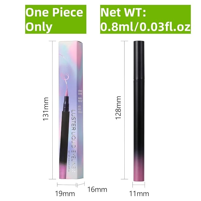waterproof eyeliner metallic satin finish liquid eye liner pencil colorful high pigmented Red