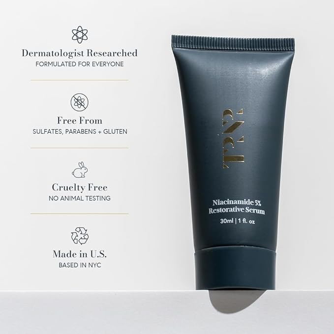Niacinamide 5% Restorative Face Serum (30ml/1oz) | Rejuvenating Facial Treatment| Natural, Plant-Based & Science-First Skincare Routine for Men & Women