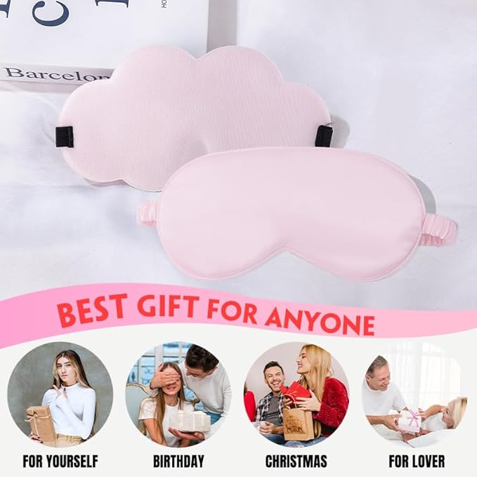 HDSD Custom Soft Silk Sleep Mask with Adjustable Strap for Unpressurised Comfort and Washable Eye Cover for Ultimate Relaxation|Excellent for Sleeping,Sleep Eyeshade for Men and Women