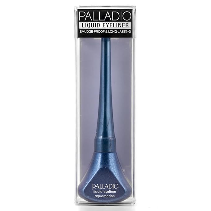 Palladio Liquid Eyeliner, Highly Pigmented and Waterproof Eyeliner, For Intense Eye Definition, Smear-proof Eyeliner Liquid, Includes Easy Grip Wand and Felt Tip Eyeliner Applicator, Aquamarine