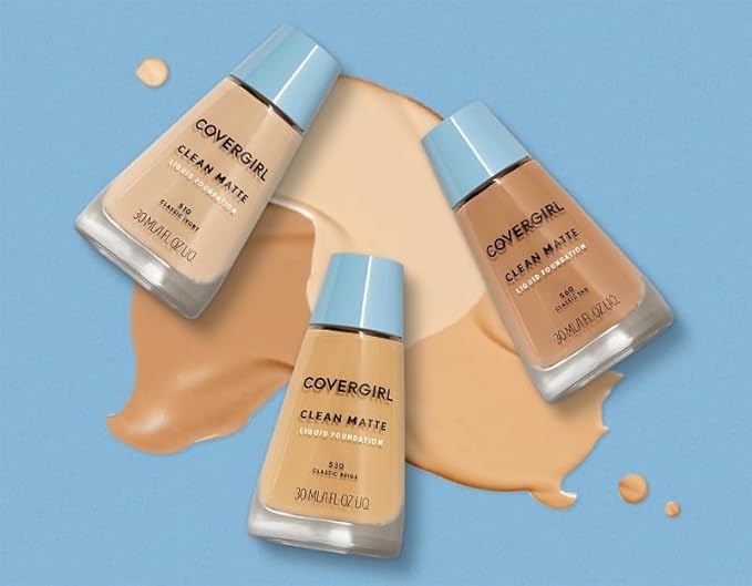 COVERGIRL Clean Matte Liquid Foundation Classic Ivory, (packaging may vary) 1 oz