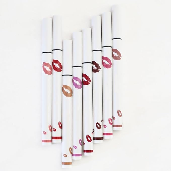 evpct Longwear Liquid Lip Liner Stain Marker Pen Long Lasting Waterproof, Nude Brown Mocha Matte Semi Permanent 24 Hour Lip Liner and Lipstick Combo, Color Stay Lipliner All Day, Lips Stain peel off