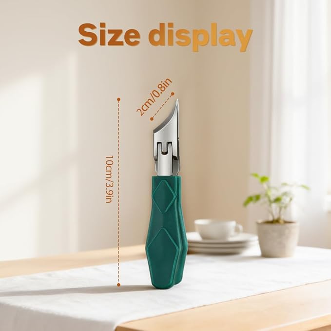 Anti-Splash 25° Slant Edge Nail Clipper 3-Piece Set, Wide Jaw 2026 New Ingrown Nail Clippers Fingernail and Toenail Clippers Clippers, Slanted Nail Clipper for Thick Nails Seniors (Green)